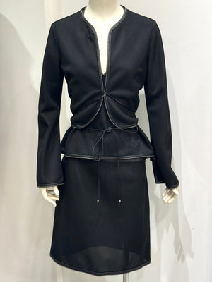 2000s Fendi 3-piece mesh set with leather trim