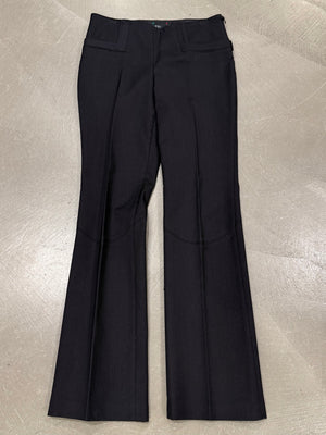 2003 Gucci black low-rise flared trousers