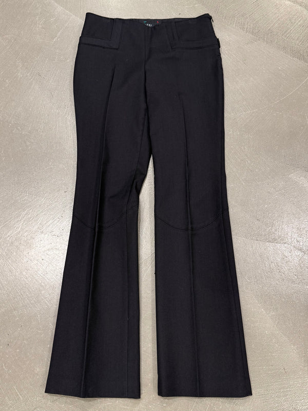 2003 Gucci black low-rise flared trousers