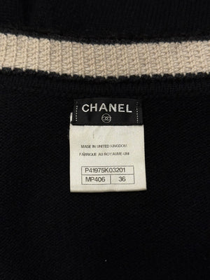 S/S2006 Chanel black cashmere jacket with chain trim