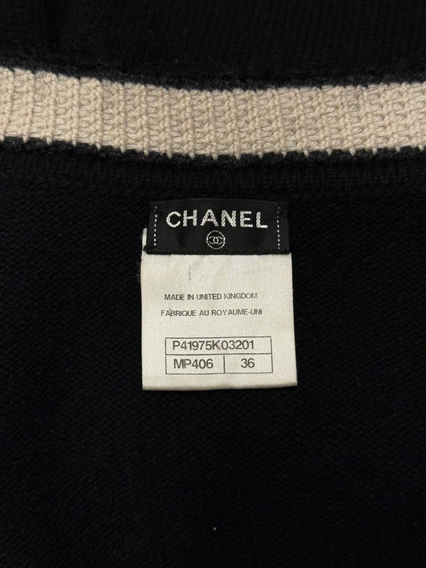 S/S2006 Chanel black cashmere jacket with chain trim