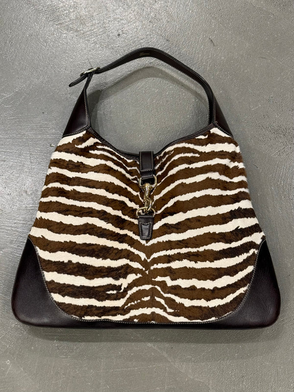 Gucci pony hair zebra large Jackie bag