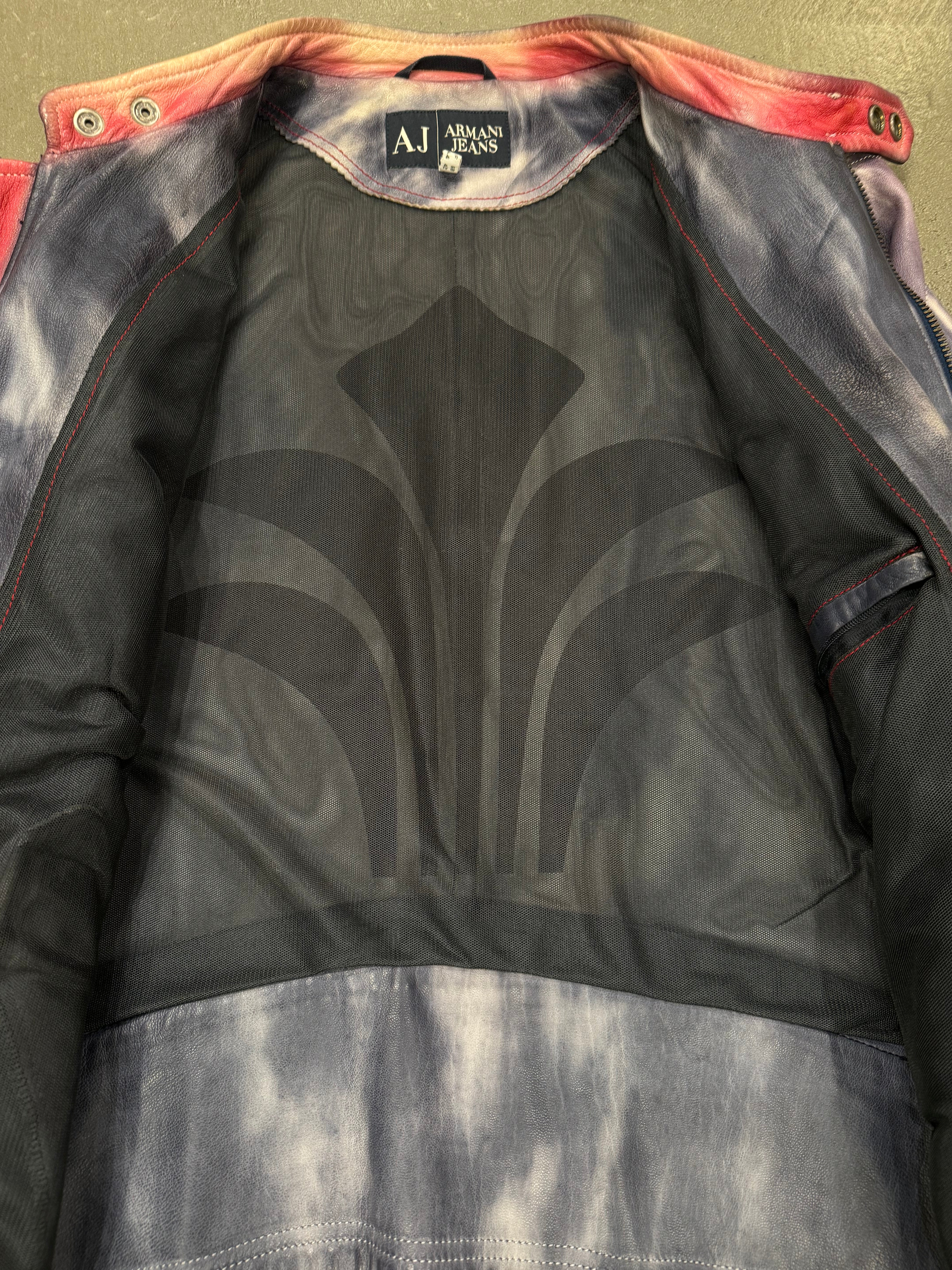2000s Armani tie dye leather jacket