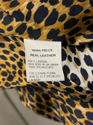 1990s Dolce & Gabbana leather leopard print cropped jacket