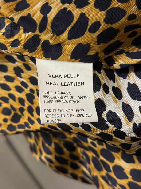 1990s Dolce & Gabbana leather leopard print cropped jacket