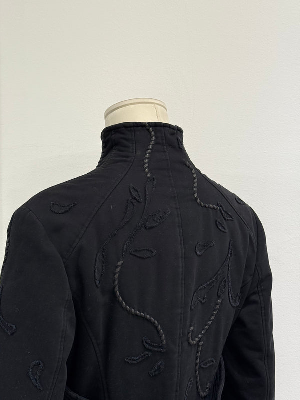 2000s Roberto Cavalli embroidered lace up jacket