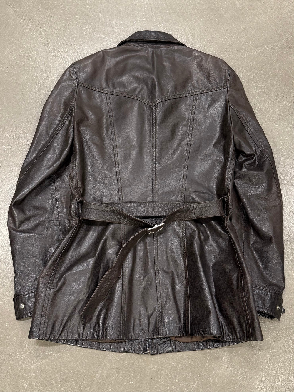 1990s Dolce & Gabbana leather belted coat