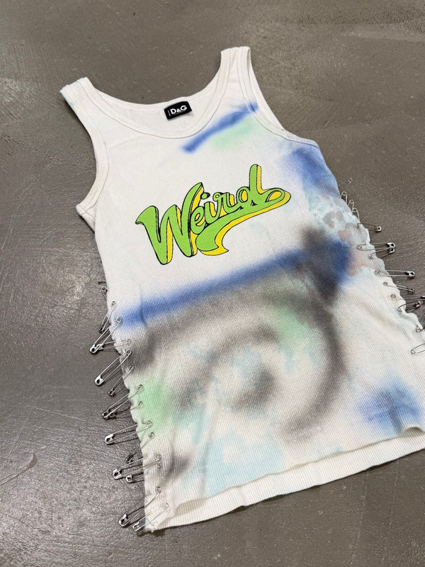 2000s Dolce & Gabbana safety pint graffiti "weird" top