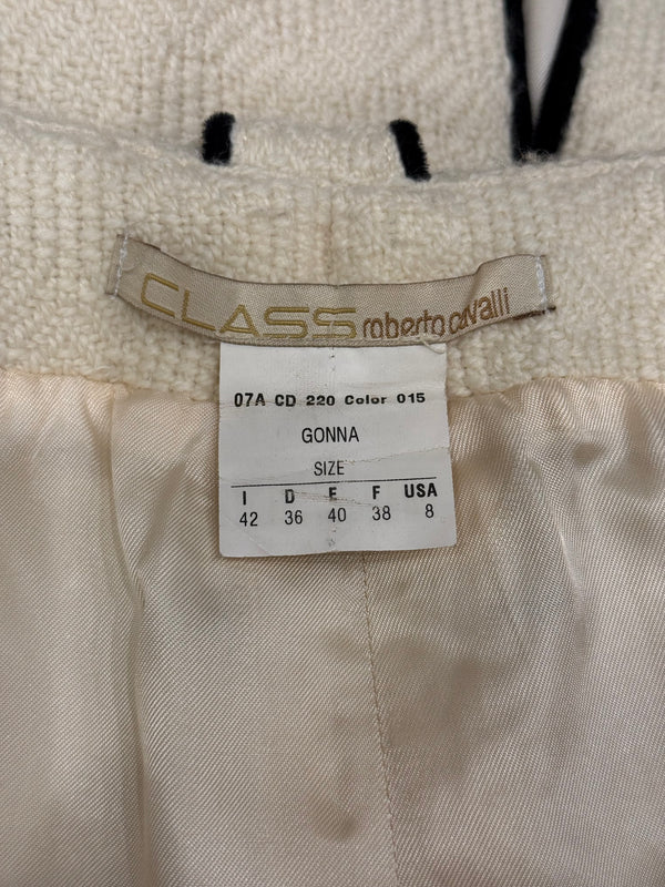 2000s Roberto Cavalli tweed set jacket & skirt