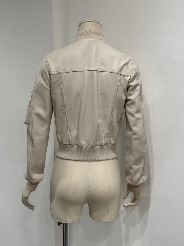 2002 Dolce & Gabbana leather bomber jacket