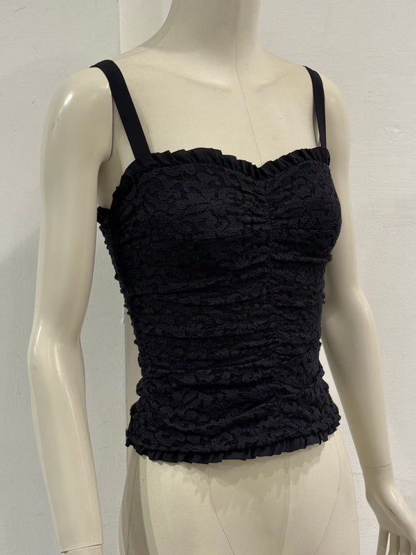 2000s Dolce & Gabbana silk lace camisole top