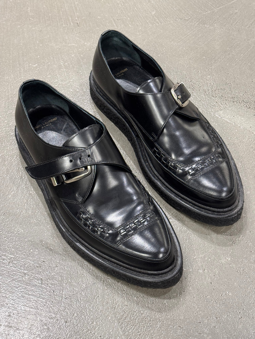 A/W2014 Saint Laurent by Hedi Slimane runway leather creepers derby shoes