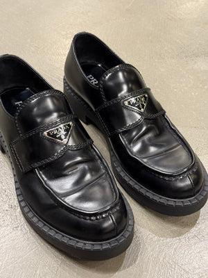 2020s Prada logo leather derby shoes