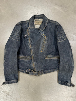 1980s Armani biker padded denim jacket