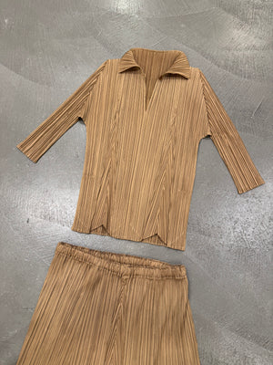 Issey Miyake pleated set (top + skirt)