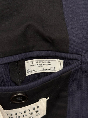 2014 Maison Margiela compressed leather collar blazer