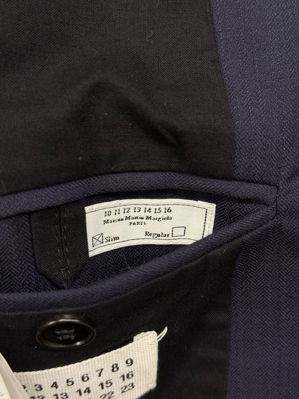 2014 Maison Margiela compressed leather collar blazer