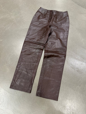 1990s Prada brown leather pants