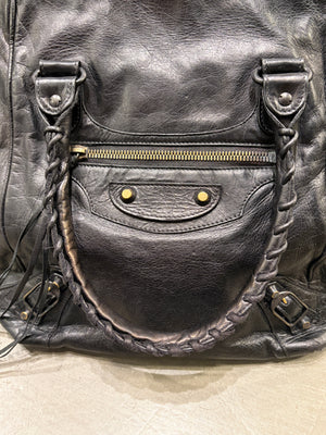 2000s Balenciaga leather City Sunday tote bag