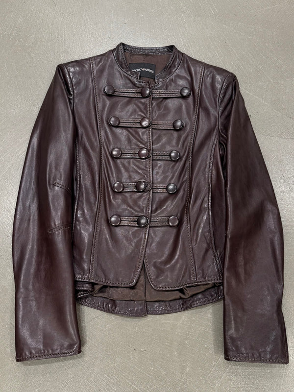 2010 Emporio Armani Napoleon leather military jacket