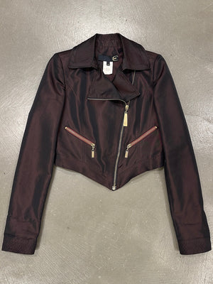 2000s Cavalli iridescent cropped jacket