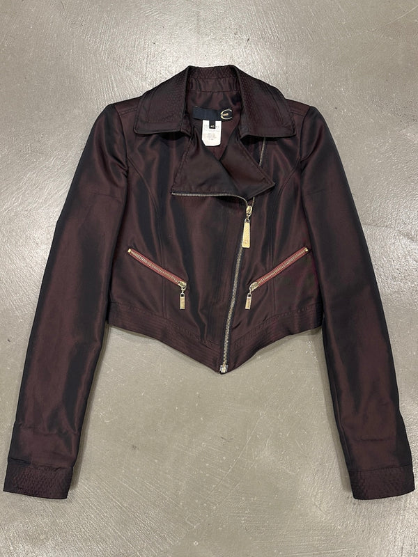 2000s Cavalli iridescent cropped jacket