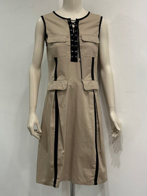 2000s Dolce & Gabbana Lace-up Safari style dress