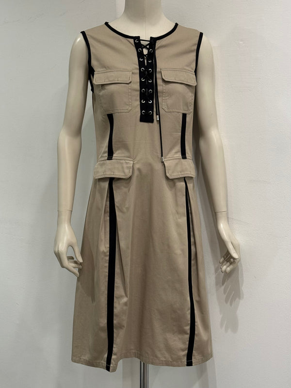 2000s Dolce & Gabbana Lace-up Safari style dress