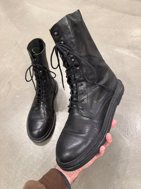 2000s Ann Demeulemeester combact leather boots