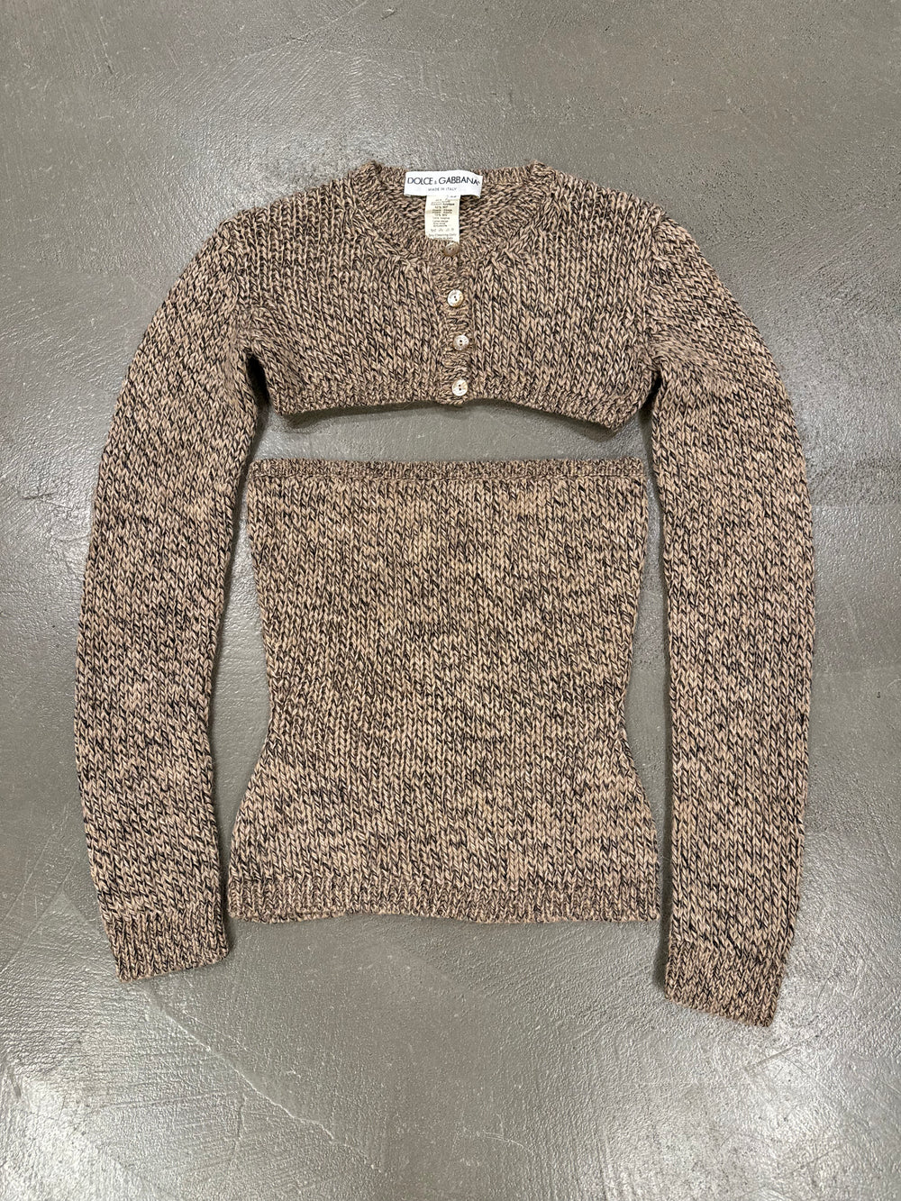 S/S1999 Dolce & Gabbana runway cropped cardigan + top set