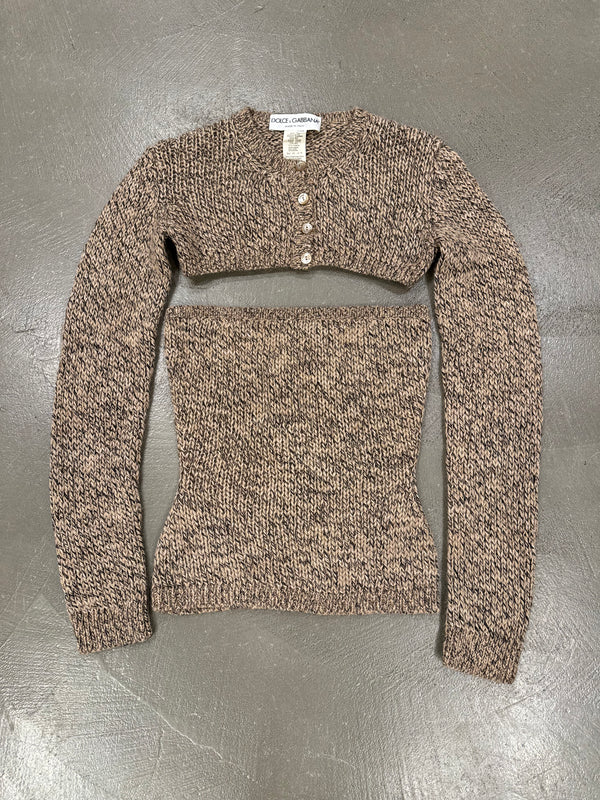 S/S1999 Dolce & Gabbana runway cropped cardigan + top set
