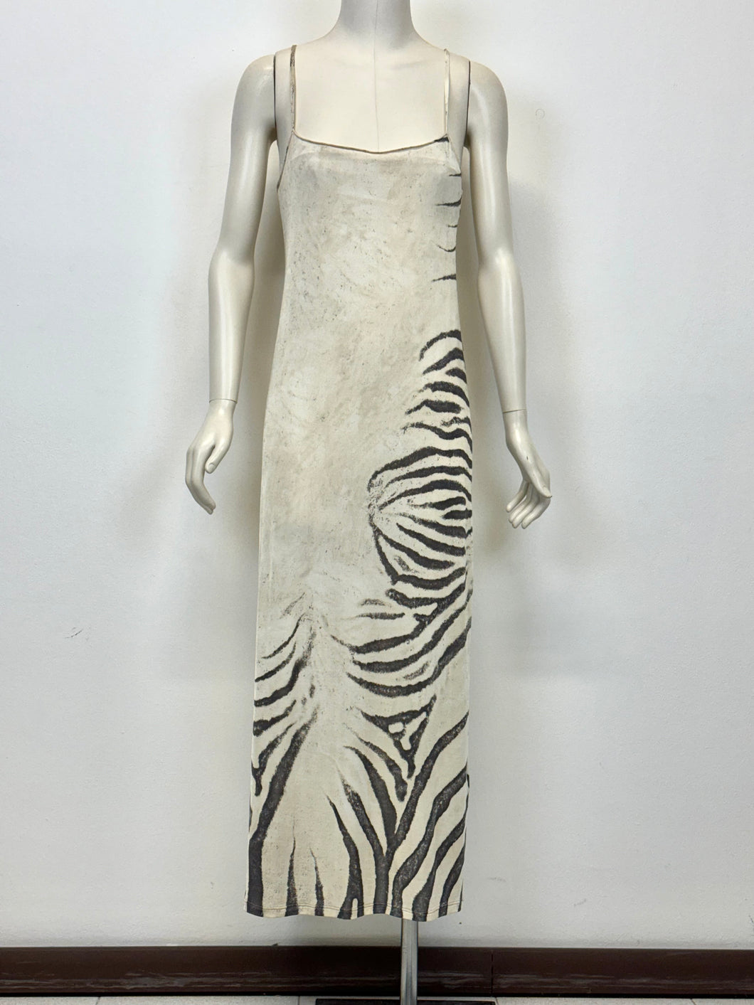 1999 Roberto Cavalli zebra sheer maxi dress