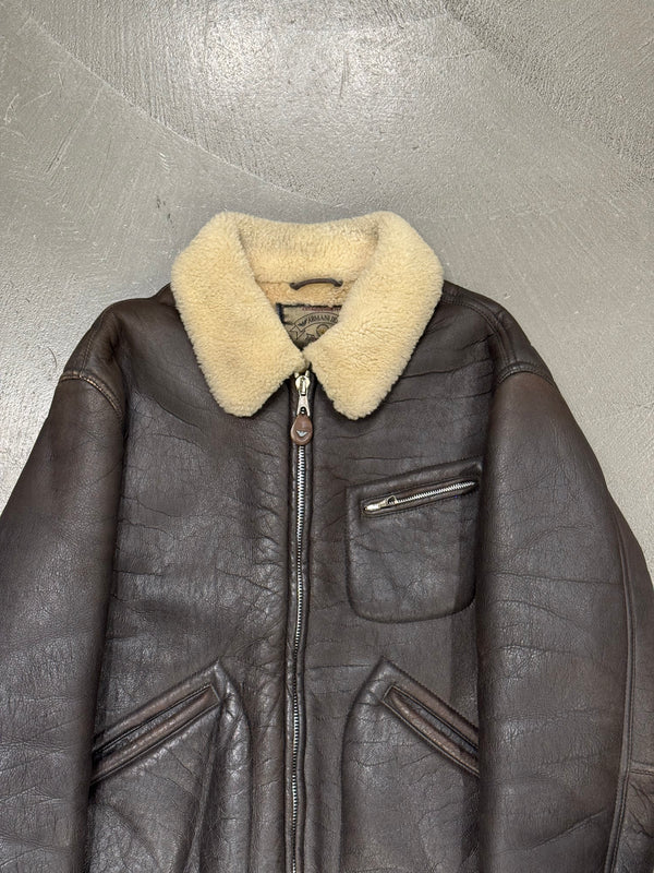 1990s Armani shearling aviator bomber jacket