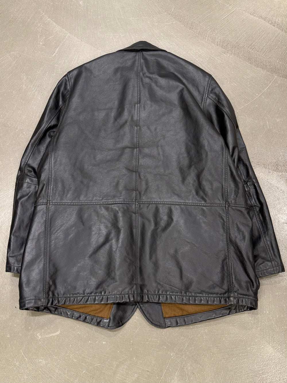 2000s Armani leather coat