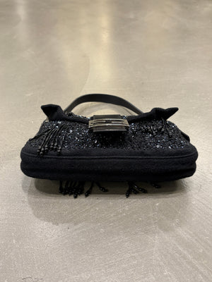A/W2000 Fendi wool embossed hand-beaded baguette bag