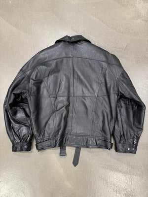 1980s Gianni Versace bondage leather bomber jacket