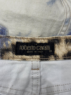 2000s Roberto Cavalli Leopard print mini skirt