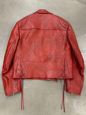 S/S2022 Prada by Raf Simons oversized biker leather jacket