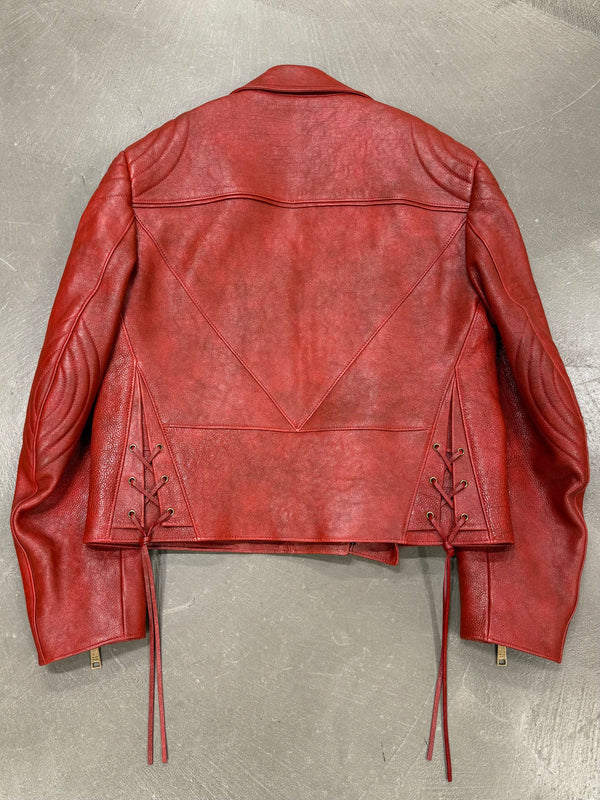 S/S2022 Prada by Raf Simons oversized biker leather jacket