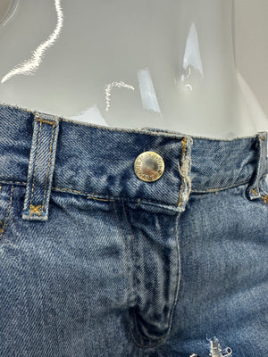 S/S 2001 Dolce & Gabbana safety pin punk jeans with broches