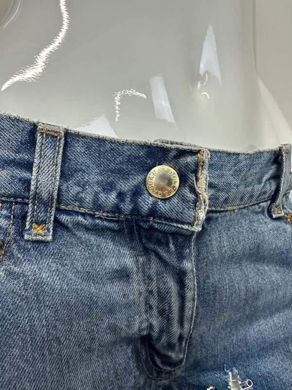 S/S 2001 Dolce & Gabbana safety pin punk jeans with broches