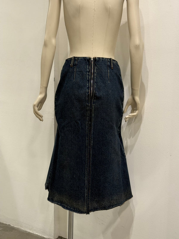 2020 Balenciaga by Demna midi denim skirt