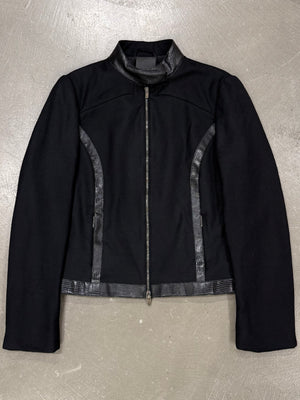 2003 Fendi paneled biker jacket with leather details