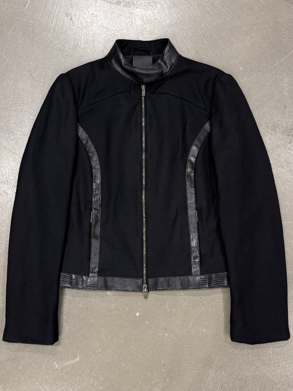 2003 Fendi paneled biker jacket with leather details