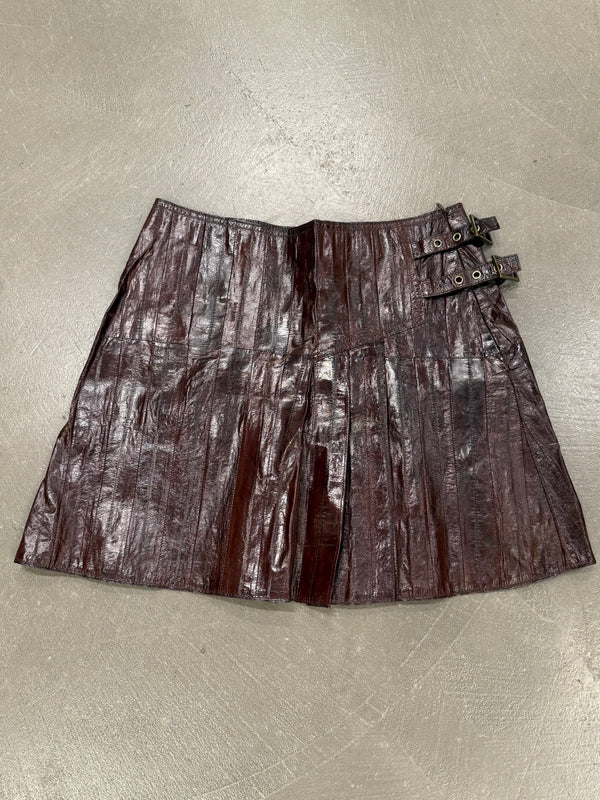 F/W2002 Christian Dior by John Galliano runway paneled eel leather skirt