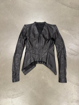 A/W2009 Rick Owens reinforced shoulders leather jacket