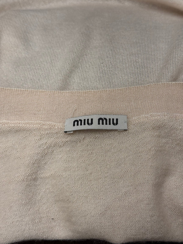 2011 Miu Miu short sleeve sheer cropped cardigan