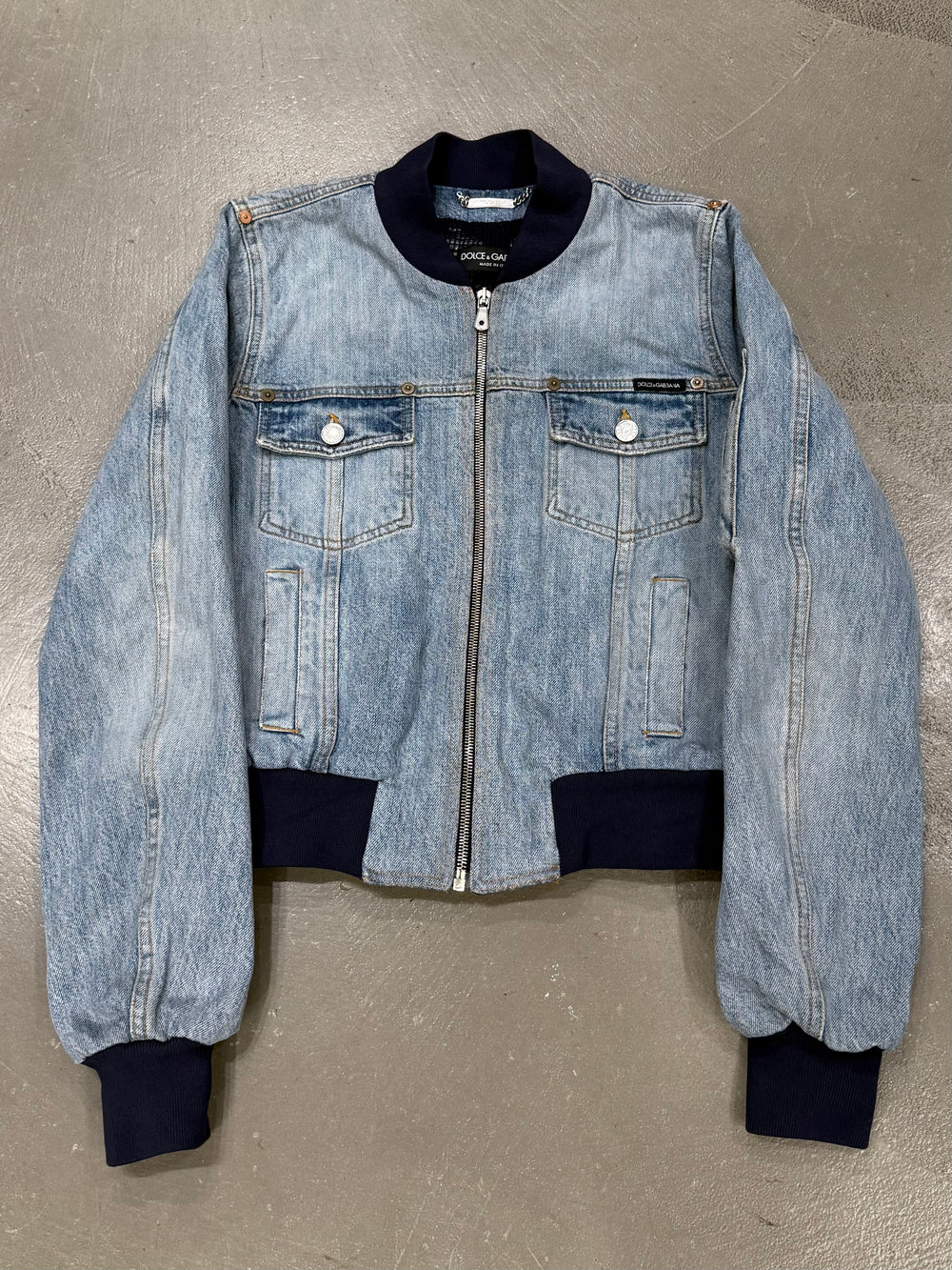 2000s Dolce & Gabbana denim bomber jacket