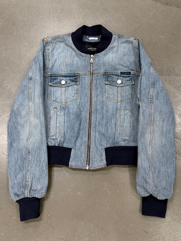 2000s Dolce & Gabbana denim bomber jacket