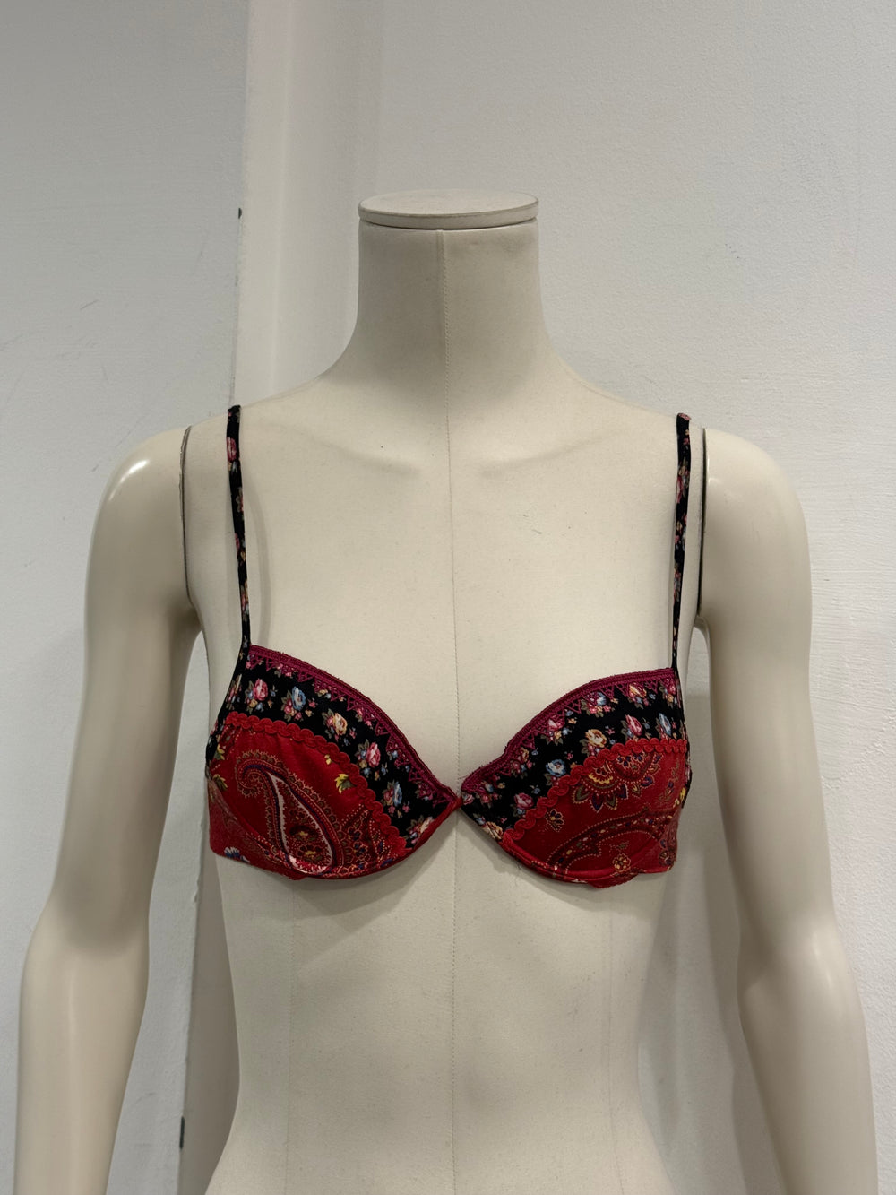 S/S2002 Christian Dior Paisley print underwired lingerie set